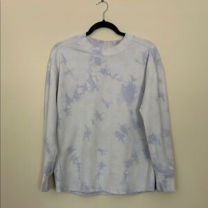Brand Tie-Dye Crew Neck Sweater - Light Blue